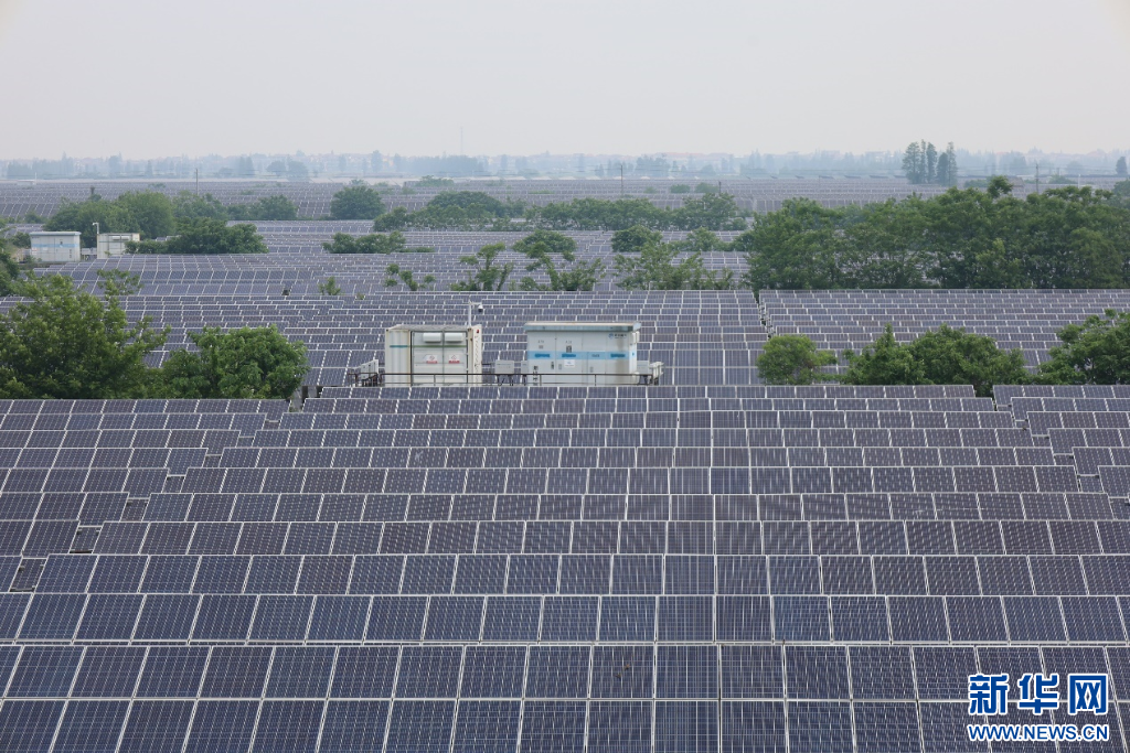 江西省南昌縣蔣巷鎮(zhèn)三洞湖光伏發(fā)電項目。新華網 王曉震 攝
